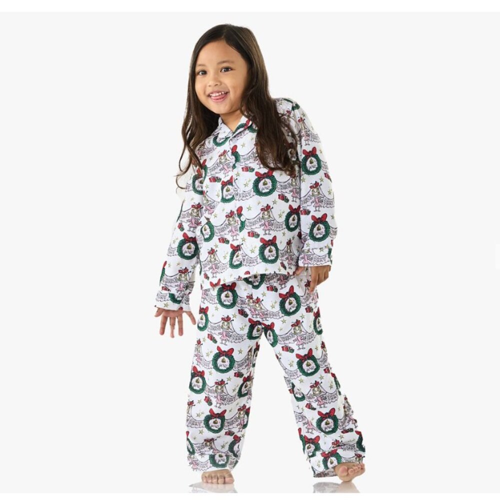 Pottery Barn Dr. Seuss's The Grinch Cindy-Lou Who Flannel Pajama Set 3T
